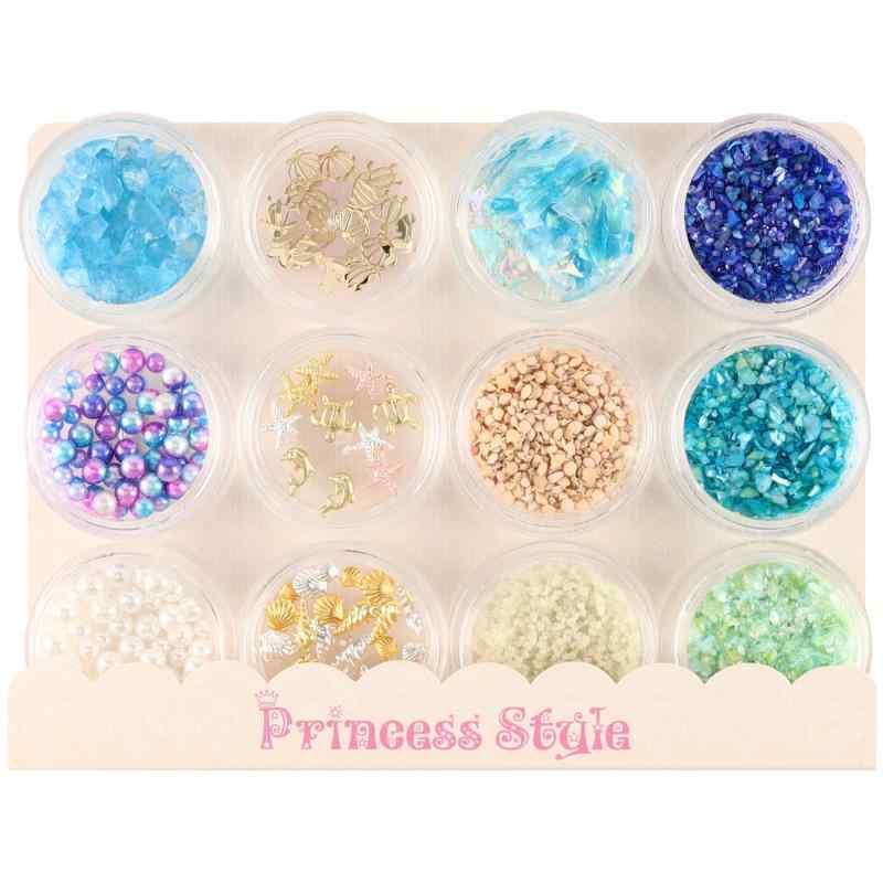 Rakuten - Princess-style マリン パーツ 星の砂入り ネイル レジン 海 材料 12種類セット