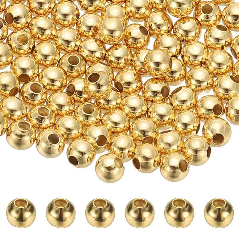  Spacer Beads, Metal Charm Loose Disc Round Slider Stopper Bead Spacers Bulk for Jewelry Making