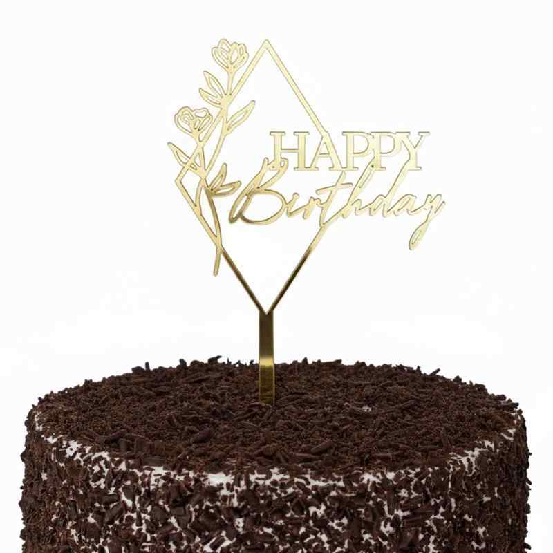 DELUXEFOX ケーキトッパー 誕生日 Happy Birthday デコレーションピック ケーキ飾り バースデー お祝い おしゃれ ケーキ挿入カード ハッピーバースデー デコレーション 装飾