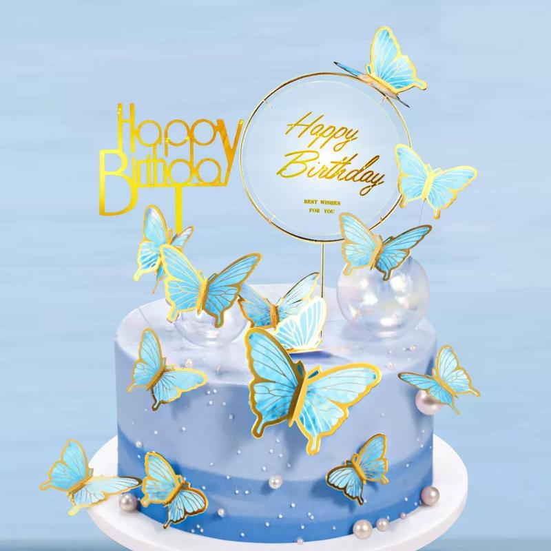 ケーキ 飾り 蝶々 22点セット ケーキトッパー 誕生日ケーキ 飾り ハッピーバースデー 3D立体 蝶型 貼り紙 ケーキデコレーション DIY 貼り紙 誕生日 お祝い ウェディング 結婚式22点セットで華やかデコレーション: 3D立体の蝶々デザインを中心に、全22種類のトッパーと貼り紙がセットになっており、ケーキを豪華に演出します。誕生日やウェディングなど、さまざまなお祝いシーンに最適です。簡単DIYで手軽に楽しめる: 貼り紙タイプのデコレーションが含まれており、専用工具不要でケーキに直接貼れるため、初心者でも手間なくオリジナルのデザインを完成させられます。立体蝶々で高級感アップ: 立体的な蝶型トッパーがケーキに動きと奥行きを加え、プロのような仕上がりを実現。SNS映えするフォトジェニックな見た目で注目を集めます。多用途で幅広いシーンに対応: 誕生日ケーキやウェディングケーキはもちろん、カップケーキやデザートプレートの飾り付けにも活用可能。季節のイベントやホームパーティーで大活躍します。繰り返し使える耐久性: 食品対応素材を使用した耐水性デザインで、洗浄して繰り返し使用可能。コスパ良く、サプライズや日常のお祝いにも気軽に使えます。