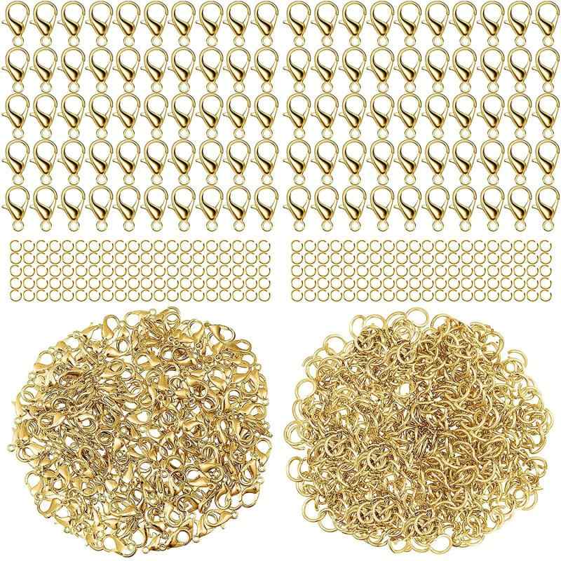 カニカン 12mm 約100個 丸カン 5mm 約200個入 セット メガネチェーン マスクチェーン グラスチェーン ネックレス ブレスレット アンクレット 金具 留め具 アクセサリー ストラップ パーツ ハン stellarshop-10321142 stellarshop サンプル画像2