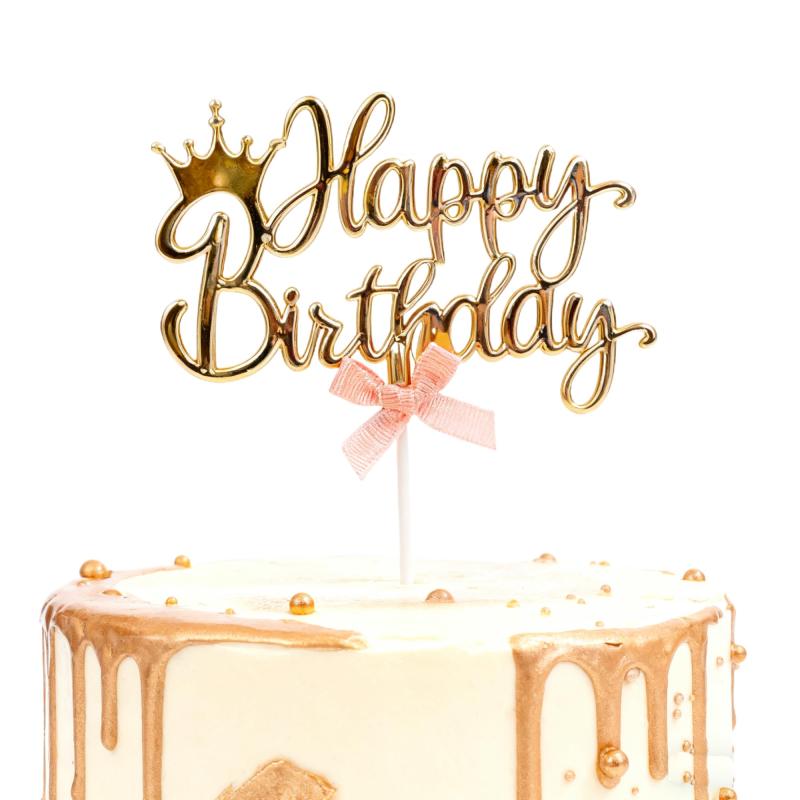 BLOOPIC ケーキトッパー 誕生日 立体「HAPPY BIRTHDAY」 ハッピーバースデー ケーキ飾り ケーキピック バースデーパーティー おしゃれ デコレーション 豪華 装飾用品