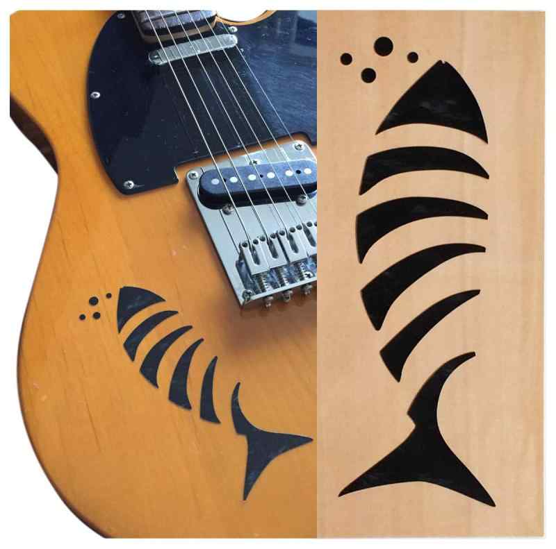 ジャカモウ サマンサ・フィッシュ Fish Bone ・ギター や ベース 楽器に貼る インレイステッカー