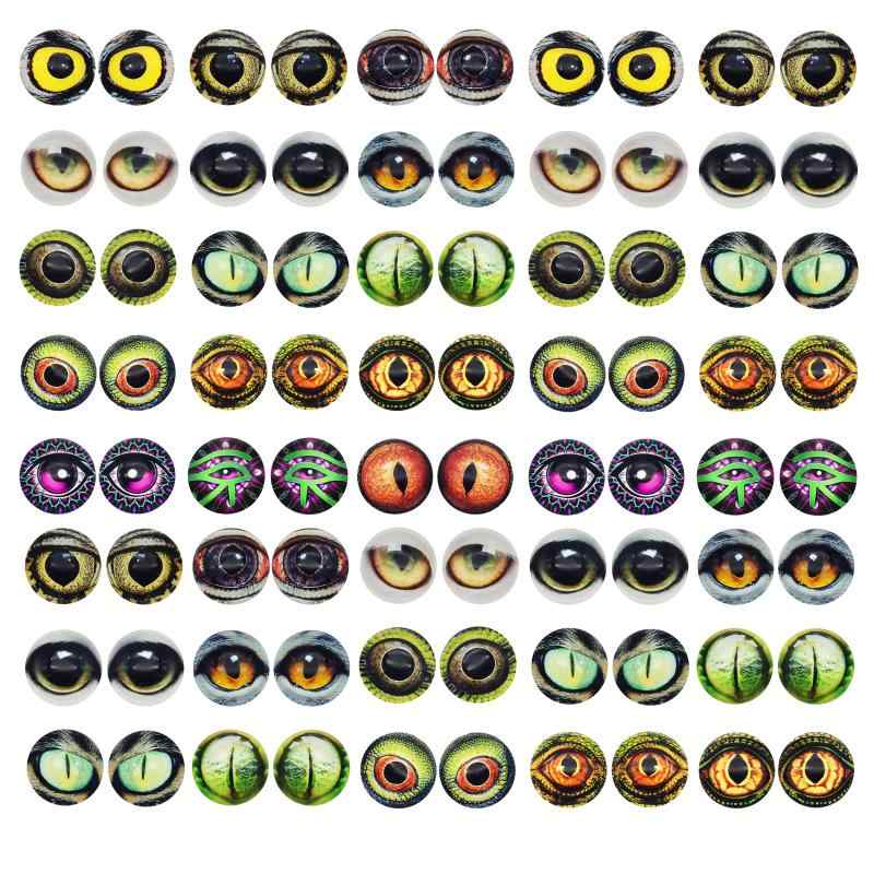 Glass Owl Snake Lizard Animal Eyes Cabochon for Clay Doll Making Sculptures Props Craft DIY Findings Jewelry Making
