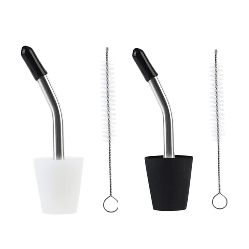 Yoseka ケトル用 注ぎ口 延長注ぎ口 アウトドアケトル スキッター ポット 器具 キャンプ ケトル 洗浄ブラシ付き ノズル コーヒー 部品 軽量 アルミ ステンレス製 キャンプ ケトル対応