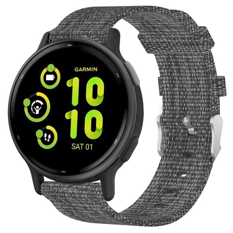 [Lamshaw] for garmin(ガーミン) vivoactive 5 スマートウォッチベルト, ナイロン 交換バンド 柔らか 20ミリ幅ベルト vivoactive 5/Vivoactive 3/Venu Sq/Vivomove 3Vivomove luxe/Vivomove Trend/Forerunner 245/Approach S42/D2 Airス