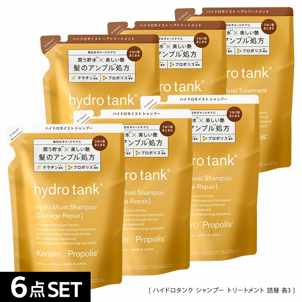 ハイドロタンク ダメージリペア ハイドロモイスト シャンプー・ヘアートリートメント 詰め替え hydrotank Hydro Moist Shampoo Hydro Moist Treatment ダメージケア 美容室共同開発 420mL