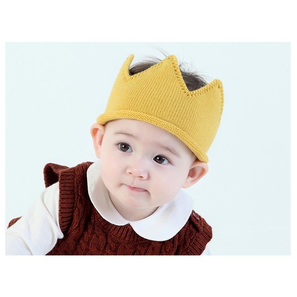 赤ちゃん 誕生日 ニットクラウン ヘアバンド ベビー クラウン プレゼント 王冠 キッズ ハーフ 1歳 2歳 柔らかニット 韓国子供服