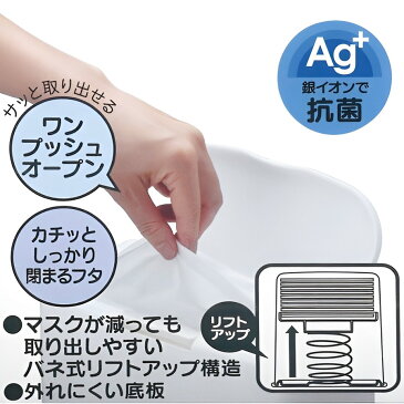 マスクストッカー 抗菌 キャラクター マスクケース 全15種 ポケットモンスター ポケモン すみっコぐらし ミッフィー ディズニー グッズ 50枚収納 おしゃれ ワンプッシュ マスク 収納 衛生