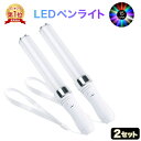 【楽天1位】LED ペンライト 2本セット サイリウム コンサート ライブ ストラップ付 アイドル キンブレ シート ライトスティック 15色 軽量 安い ライト 25cm オタ活 推し パーティー 送料無料