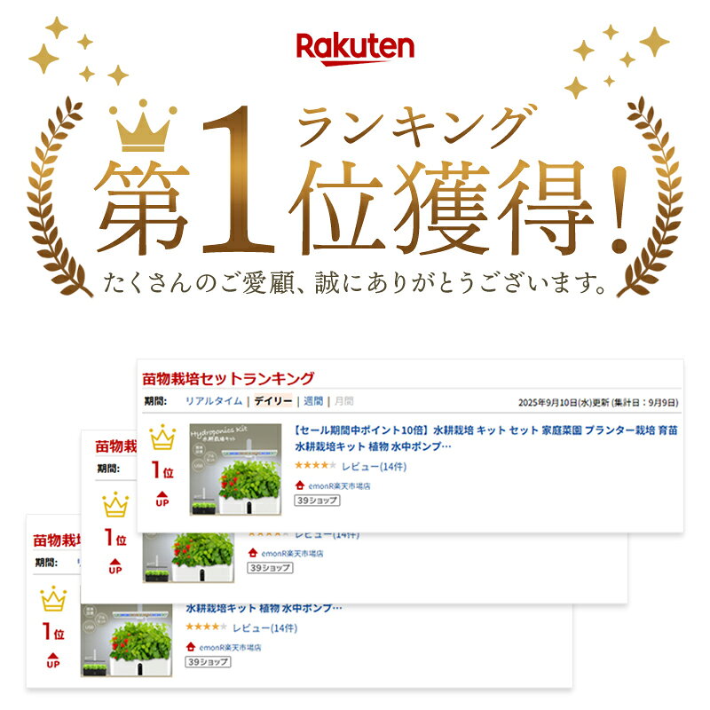 【楽天1位】水耕栽培 キット セット 家庭菜園 プランター栽培 育苗 水耕栽培キット...