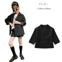 韓国子供服 ブレザー ブラック 女の子 スーツジャケット 無地 ブレザー シンプル 英国スタイル キッズ スーツ ブレザー 春秋 新作 オシャレ ガールズ アウター フォーマルブレザー 卒園式 入学式 卒業式 発表会 受験用 七五三 110cm 120cm 130cm 140cm 150cm 160cm