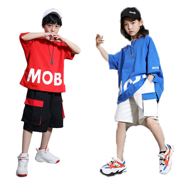 子供服 ダンス衣装 チアガール衣装 女の子 男の子 Tシャツ ショーツ ジャズダンス ヒップホップ ストリートダンス キッズ チアダンス ユニフォーム ダンスウェア 体操服 運動会 原宿系 体育祭 文化祭 学園祭 舞台 団体服 応援団 110/120/130/140/150/160/170/180cm