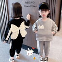 【6%OFFクーポン】韓国子供服 セットアップ キッズ 春 秋 女の子 セットアップ 幼児 ジャージ レジャー 可愛い 通園 通学 ブラック グレー ガールズ ...