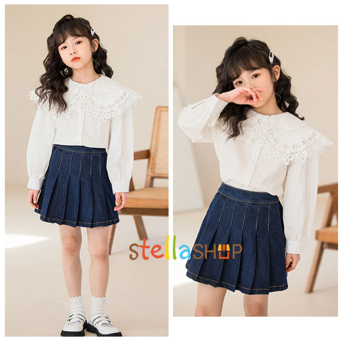 韓国子供服 女の子 デニムスカート キッズ ボトムス スカート デニム ダークブルー おしゃれ 新品 結婚式 発表会 女の子 デニムスカート ミニ丈 ショート丈 春着 夏着 秋着 通学着 ファッション 誕生日 プレゼント 子ども服 スカート 120cm 130cm 140cm 150cm 160cm 170cm