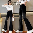 子供服 女の子 春服 デニムフレアパンツ 春秋 新品 長ズボン ジーンズ キッズ デニムパンツ おしゃれ デニムフレアパンツ ロングパンツ 通学着 ジュニア服 ガールズ ボトムス デニムフレアパンツ ブラック ファッション 春着 秋着 120 130 140 150 160 170(4)