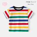 送料無料 子供服 ストライプ柄 Tシャツ 男の子 tシャツ 半袖 夏服 Tシャツ キッズ 虹色 tシャツ かっこいい かわいい Tシャツ 普段着 通学着 通園着 兄弟 双子 子ども服 ベビー服 ボーイズ ストライプ柄 Tシャツ 旅行 お出かけ 夏着 90 100 110 120 130(4)