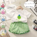 送料無料 韓国子供服 セットアップ 女の子 男の子 夏服 上下セット キッズ かわいい りんご柄 桃柄 ぶどう柄 ガラス柄 マンゴー柄 セットアップ 子ども服 半袖Tシャツ+ショートパンツ ユニセックス 夏着 ルームウェア 部屋着 パジャマ プレゼント 80 90 100 110 120 130