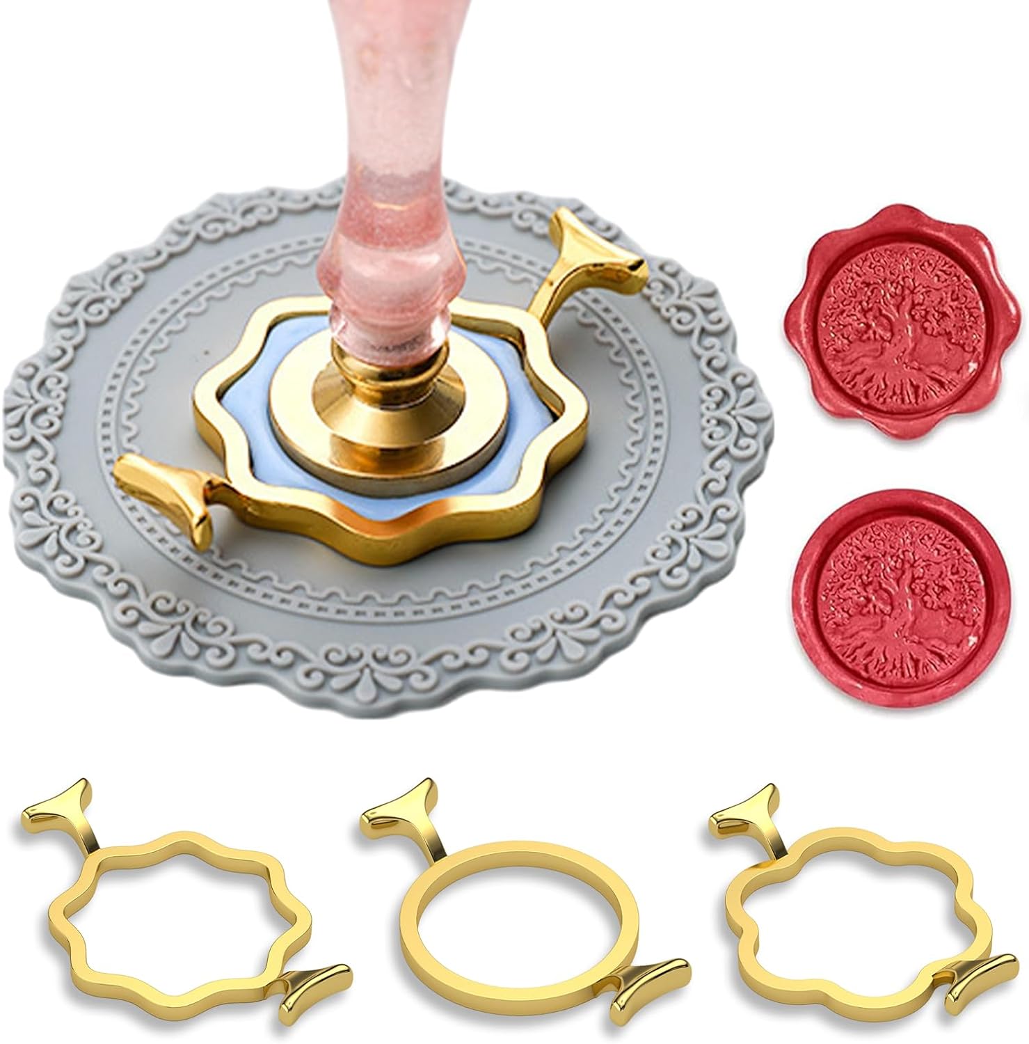 シーリングスタンプ シーリングワックス 専用フレーム 6点セット シーリングスタンプ ヘッド 人気 おし..