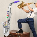 サックス 8色のキーシミュレーション おもちゃの小道具 子供のためのミニ演奏楽器 パーティー誕生日おもちゃ ゴールド 送料無料(3)