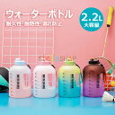 ウォーターボトル スポーツボトル スポーツドリンク ボトル 水筒2200ml グラデーション 透明 おしゃれ 大容量 超軽量 耐冷耐熱 携帯便利 漏れ防止 目盛り付き 直飲み 大人 女の子 男の子 スポーツ アウトドア 登山用 キャンプ ランニング ジム ハイキング 自転車 贈り物(3)