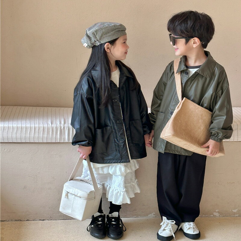レザージャケット キッズ 子供服 男の子 女の子 アウター PU パーカー ベビー服 春秋 コート 子ども服 スプリングコート ジュニア トップス 上着 おしゃ...