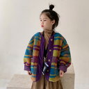 ベビー服 コート 女の子 男の子 フロック中綿 虹色 冬 厚手子供服 ジャケット キッズ 厚手 チェック柄 パーカー アウター トップス 韓国子供服 赤ちゃん おしゃれ 可愛い 暖かい 防寒 誕生日 出産お祝い プレゼント 通園 入園 140cm130cm 120cm 110cm 90cm