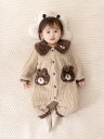 2色 ロンパース 長袖 ベビー服 女の子 男の子 カバーオール キッズヘア コットン 子供服 新生児 赤ちゃん おしゃれ 可愛い 防寒 暖かい 66 73 80 90cm 子ども服 ルームウェア 部屋着 パジャマ 出産お祝い プレゼント 保育園 幼稚園 春秋冬(4)