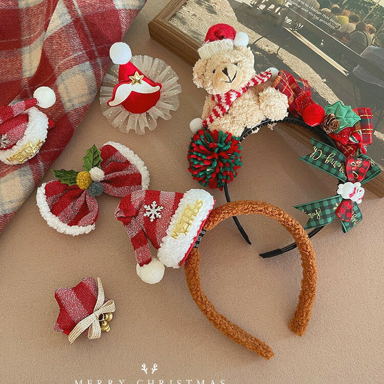 10色クリスマス ヘアクリップ ヘア飾り 大人 子供 ヘアピン キッズ ヘアアクセサリー 鹿角クリスマスツリー 髪飾り 髪留め まとめ髪 おしゃれ 可愛い 写真...