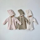 ベビー服 ロンパース 長袖 綿 子供服 女の子 男の子帽子付き カバーオール キッズ 新生児 赤ちゃん 子ども服 ルームウェア 部屋着 パジャマ 66cm 73...