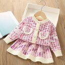セットアップ キッズ ベビー服 女の子 カーディガン スカート 子供服 上下セット トップス 長袖 ニット セーター カットソー ジュニア 赤ちゃん おしゃれ ...