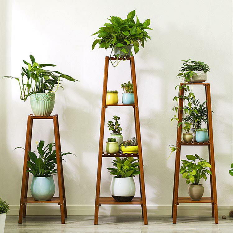プランタースタンド 花台 園芸ラック 竹製品 フラワースタンド 観葉植物台 簡易テーブル 省スペース 室内 花台 ベランダ 送料無料