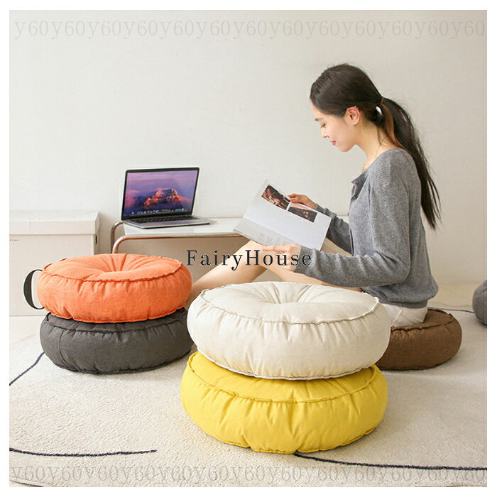 フロアクッション 丸形 座布団 クッション おしゃれ 直径42cm クッション ラウンドクッション 丸型 大きい インテリア 円形クッション 丸型クッション 座布団 北欧 ナチュラル 春夏 秋冬 丸クッション 丸座布団 畳 和室 リネン 北欧 おしゃれ 全6色 [3]