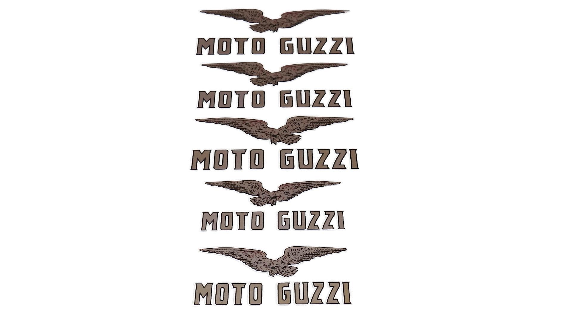 モトグッチ 旧ロゴ イーグル GOLD 5ピース 転写ステッカー MOTO GUZZI EAGLE