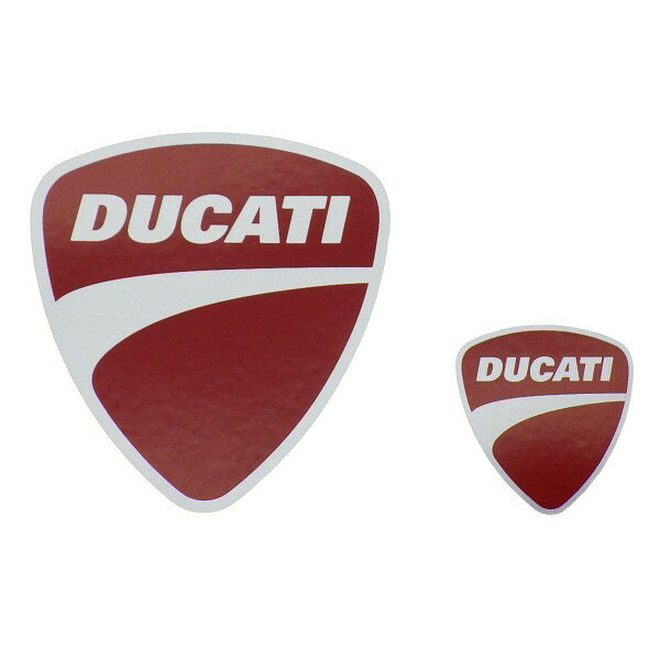 DUCATI red/silverライン 2枚組 ステッカー ドゥカティ