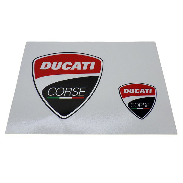 DUCATI CORSEロゴ ステッカーRED BLACK 2枚組 ドゥカティ コルセ