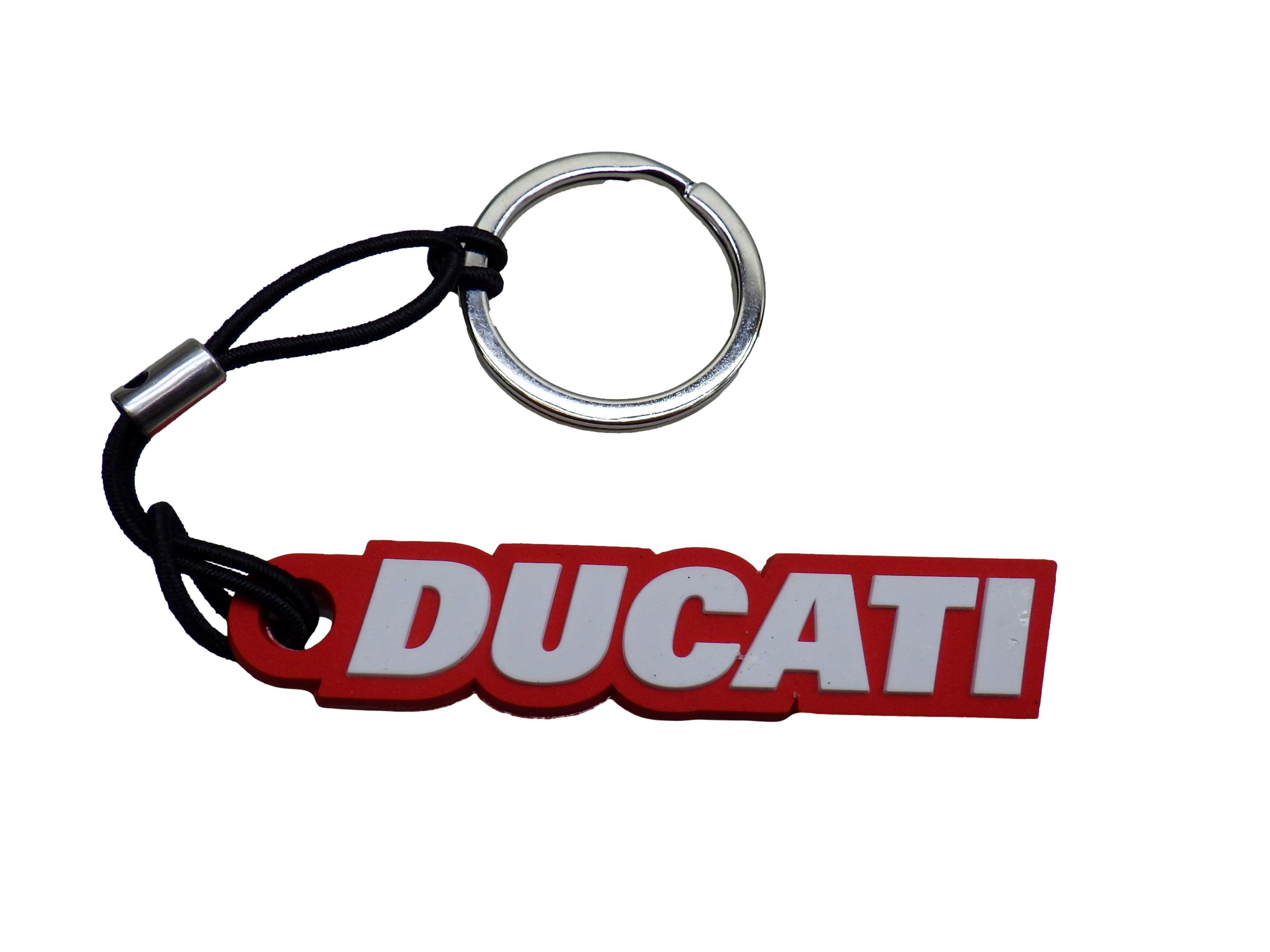 DUCATI RED LOGO キーホルダー 67mm×14mm ドゥカティ