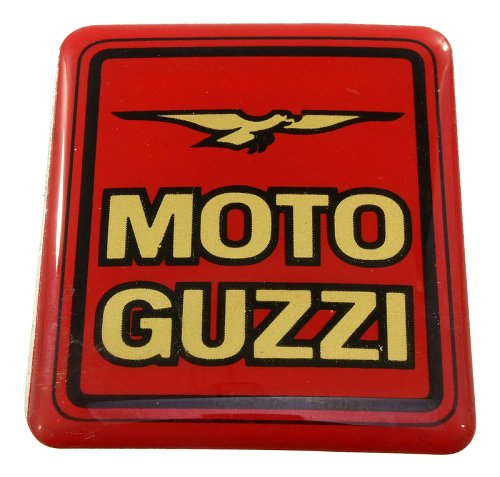 MOTOGUZZI スクエアエンブレム RED 40×46mm モトグッチ ステッカー 3D 立体ステッカー
