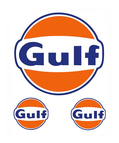 Gulf オイルメーカー ステッカー 3pcs 60s 70s ヴィンテージ ガレージ ガソリンスタンド アメリカン クラシックレーシング デカール