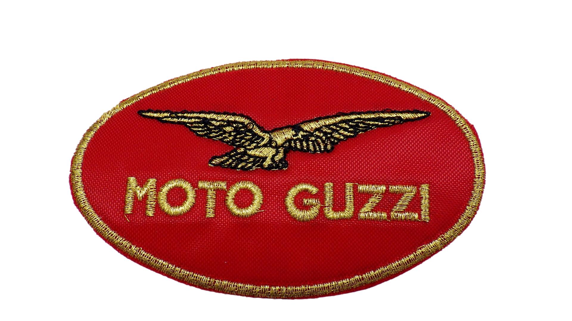 MOTO GUZZI OVAL RED ワッペン パッチ モトグッチ GOLD EAGLE 70mm×36mm