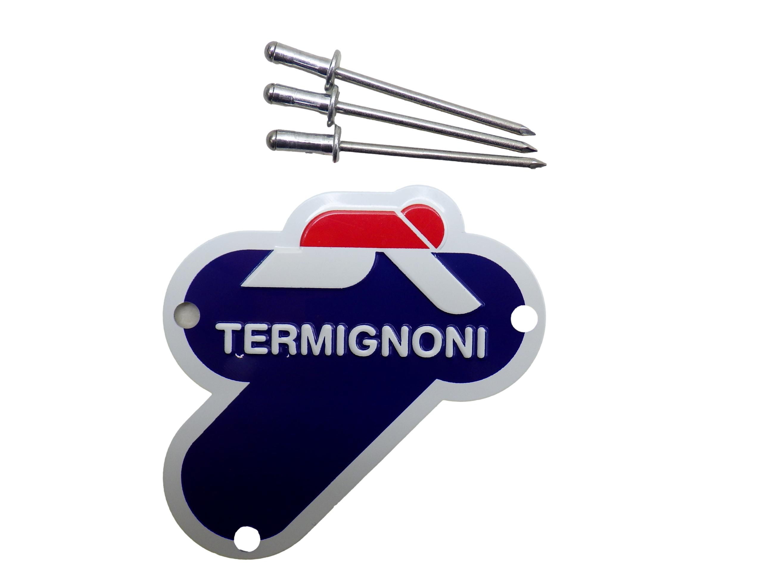 TERMIGNONI サイレンサー用エンブレム 6×6cm リベット付 テルミニョーニ DUCATI ドゥカティ