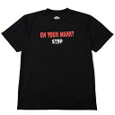 あす楽 ステップスポーツ Tシャツ T&F プリントTシャツ ON YOUR MARK BLK SteP SPORTS メンズ レディース 半袖 ショートスリーブ ランニング 陸上 ap-m-shirt