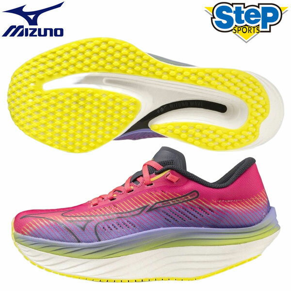 ミズノ ランニングシューズ ウエーブリベリオンプロ J1GD231771 ピンク×ブラック×パープル mizuno WAVE REBELLION PRO レディース レーサー 23AW cat-run rsmizunoのサムネイル