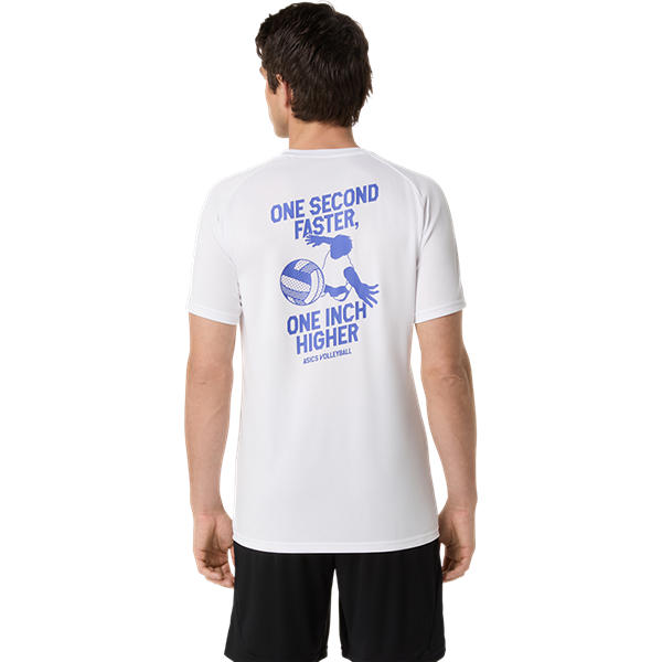 [アシックス] プラクティス半袖シャツ（背面グラフィック） 2053A244-100 バレーボール 【VB】