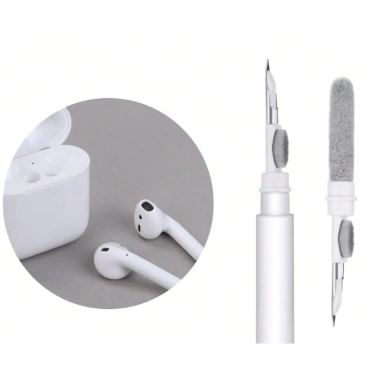 【SS10％オフ】イヤホンクリーニング ホワイト 白 クリーニングキット 掃除 汚れ除去 細かい 隙間 ブラシ 金属チップ スポンジ ワイヤレスイヤホン クリーナー イヤーピース 充電ケース ホコリ取り 綿棒代替品 頑固な汚れ 精密 【10】