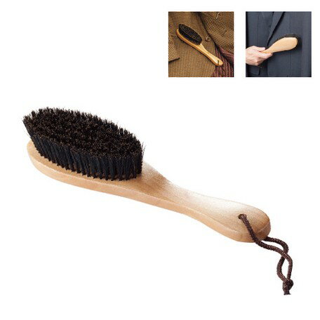 洋服ブラシ 花粉対策!毎日の洋服ブラシ 洋服ブラシ 豚毛 花粉症 ホコリ取り ブラシ:黒【10】