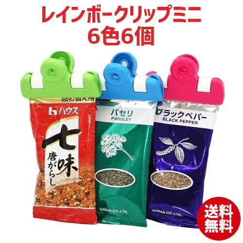 1000円ポッキリ 送料無料 レインボークリップミニ6色6個 クリップ プラスチック 挟む カラフル さびない 錆ない サビない 水濡れ 食品に使えうる 安心 便利グッズ 人気 アイデア商品 アイデア雑貨 ミニクリップ