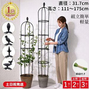 【高評価!!】オベリスク ガーデニング支柱 軽量支柱 直径31.7x高さ175cm バラ支柱 園芸支柱 ガーデンオベリスク トレリス Leaf88