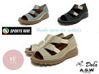 SPORTSNINE AirSenseWalk 0053 オープントゥ 3本バンド 本革 日本製 軽量 4E スリッポン サッと履ける 大人コーデ ゆったり 幅広 防滑 甲高 外反母趾 疲れにくい 撥水 エルフ elfe 誕生日