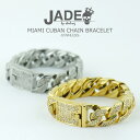 MIAMI CUBAN CHAIN BRACELET JADE / ジェイド マイアミキューバンチェーンブレスレット メンズジュエリー アクセサリー ブレスレット2020新作 ステンレス/ゴールドコーティング/ジルコニア ゴールド/シルバー F/フリーサイズ JADE010